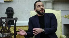 El presidente de El Salvador, Nayib Bukele, durante su reciente visita a la Casa Blanca.