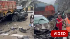 லாரி மோதி விபத்து