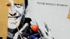 граффити с изображением  навального