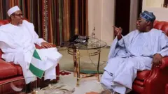 Aarẹ Muhammadu Buhari ati Olusegun Obasanjo