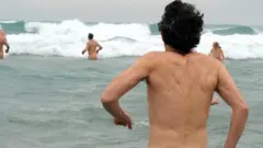 Even out of season the resort is popular. Every year hundreds of people take a traditional New Year's Eve dip
