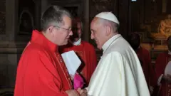 O cardeal Jaime Spengler em reunião com papa Francisco
