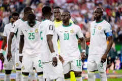Les joueurs du Sénégal posent lors du match de football du groupe I de la Coupe du monde 2026 contre la Norvège