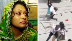 রিফাতকে হামলাকারীদের হাত থেকে বাঁচানোর চেষ্টা করছেন তার স্ত্রী আয়েশা আক্তার।