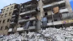 مساكن حلب مدمرة بسبب الحرب الأهلية