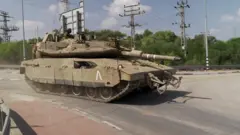 تانک اسرائیلی در نزدیکی مرز غزه