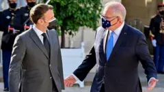 Emmanuel Macron and Scott Morrison
