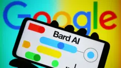 Un celular con la frase Bard AI