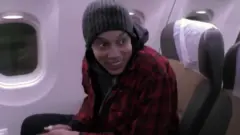 Brittney Griner on plane