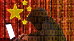 設計圖片：黑客與中國國旗