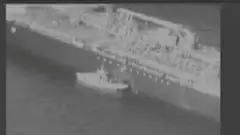 US military footage of Iran Revolutionary Guard removing a mine from the Kokuka Courageous Tanker