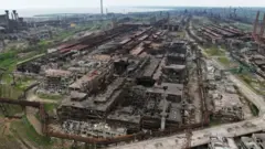 Destroyed facilities at Mariupol's Azovstal steelworks. Photo: May 2022