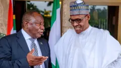 Aworan Aarẹ Buhari ati Aarẹ Pamaphosa