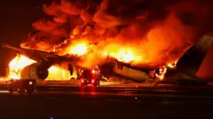 Plane on fire