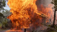 A house on fire