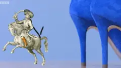 Umusisrikare wa cyera wambaye inkweto zishinguye n'intweto zishinguye zo muri iki gihe