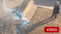 காணொளி: கட்டடத்தில் மோதிய டெலிவரி டிரோன்