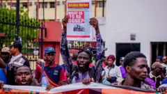 Nigerian workers protest February 2024