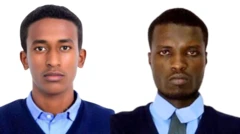 Kaaliid Bashir (bitaa) fi Caalaa Garramaa (mirga)