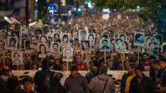 protesto de ativistas contra a ditadura uruguaia