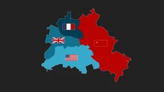 Mapa de la Alemania dividida después de la Segunda Guerra Mundial