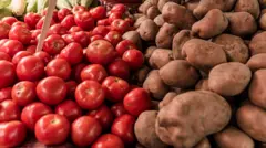 Aworan tomato to rẹ̀ daadaa to si rẹwa, tomato naa pọ, pẹlu potato to pọ bẹẹ naa.