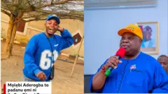 Aworan oloogbe Aderogba lapa osi, ati ti gomina Adeleke ọtun