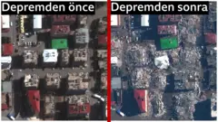 Uydu görüntüleriyle depremde yaşanan hasar
