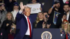 Президент США Дональд Трамп после выступления на митинге в Лас-Вегасе в январе 2025 года