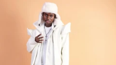 Habeeb Hamzat Adelaja wọ aṣọ funfun, ó ń wo ọ̀ọ́kán