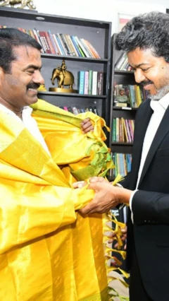 விஜய்க்கு பழக்கூடை வழங்கி வாழ்த்திய சீமான்