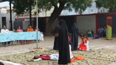 स्वातंत्र्य दिवसाच्या निमित्तानं शाळेत सादर करण्यात आलेल्या एका नाटकातील दृश्य