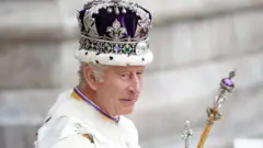 King Charles leaves Westminster Abbey