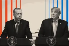 Cumhurbaşkanı Erdoğan ve ABD Başkanı Donald Trump'ın yan yana fotoğrafları.