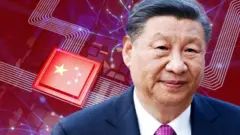 반도체 일러스트와 시진핑 주석