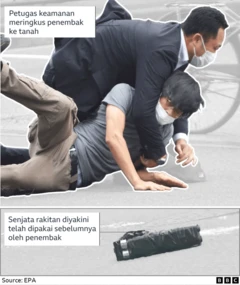 Yamagami dibekuk petugas keamanan.