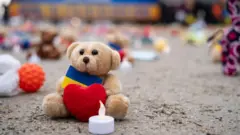Ведмедик з українською символікою