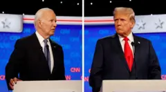 Aworan Biden ati Trump nibi itakurọsọ