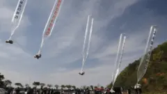 Ballons flying across the border