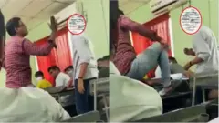 శ్రీచైతన్య కాలేజీలో విద్యార్థిపై భౌతికంగా దాడి చేస్తున్న లెక్చరర్