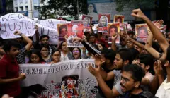 নিহত তরুণীর সহকর্মী ডাক্তারদের প্রতিবাদ
