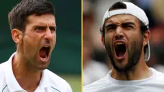 Novak Djokovic and Matteo Berrettin