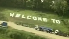 Welcome To Luton Sign at Gatwick Airport