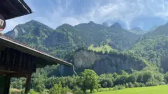 Vista da montanha da casa de Claudia Schmid