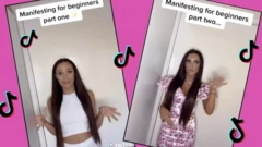 Shots of Alanis's TikTok videos