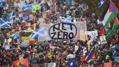 Manifestantes en Glasgow
