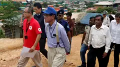 ဘင်္ဂလားဒေ့ရှ် ကော့ဆက်ဘဇားက ဒုက္ခသည်စခန်းကို သွားရောက်ခဲ့တဲ့ ဂျပန်နိုင်ငံခြားရေးဝန်ကြီး တာရိုကိုနို