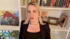 Marina Ovsyannikova - a screengrab from her video statement