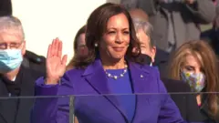 Kamala Harris taking the oath
