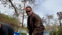 The actor and former California governor fixed the road himself after his complaints went unanswered.